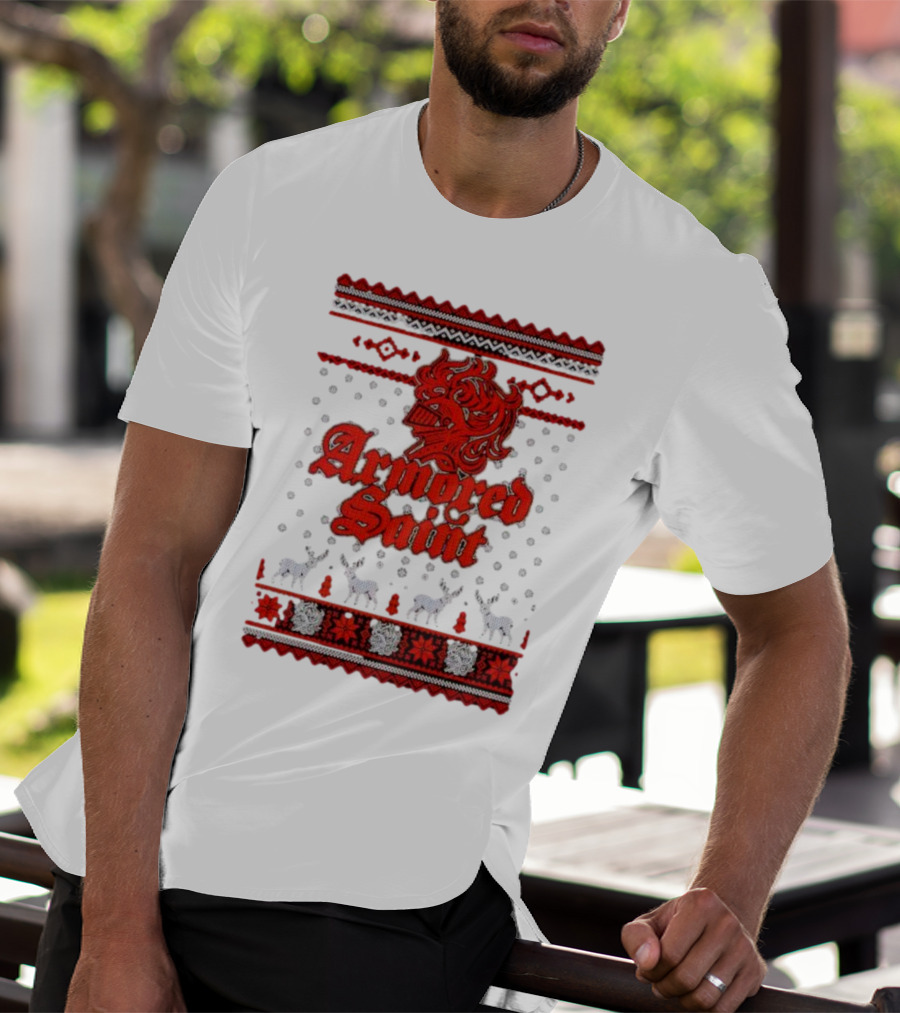Armored Saint Red Knight Christmas T-Shirt