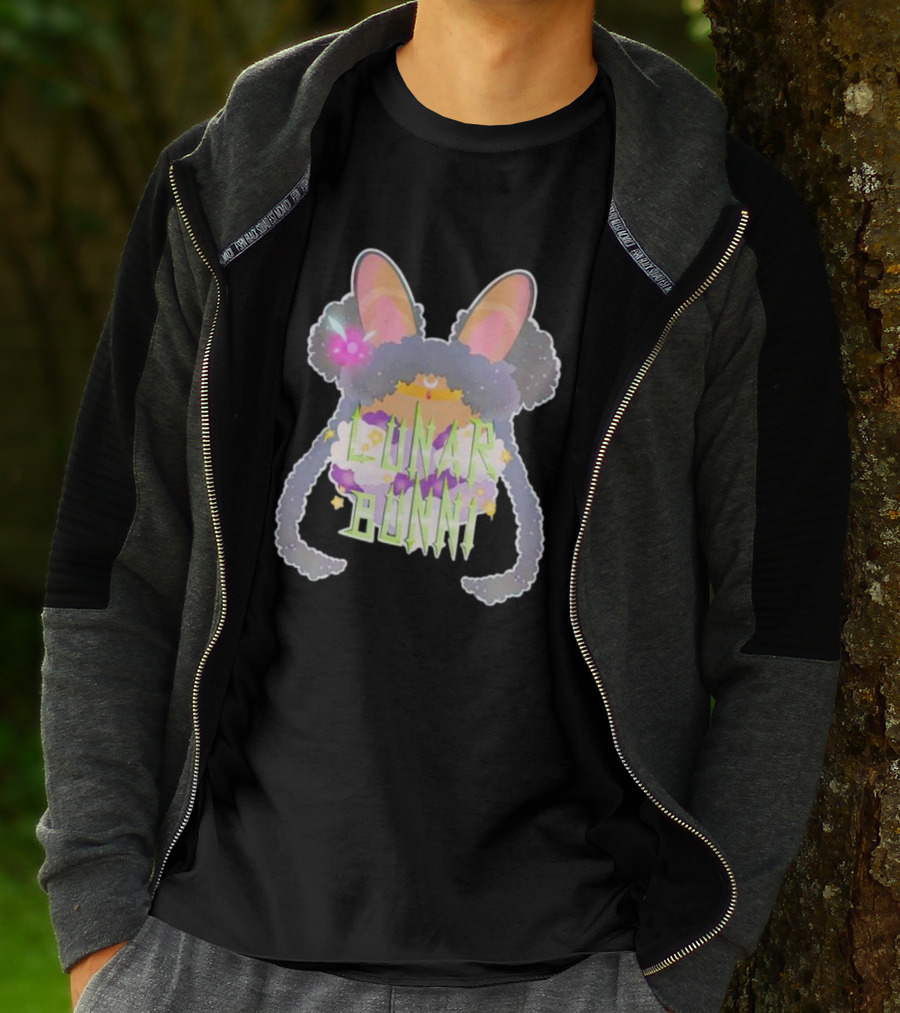Bunnii Gang Lunar Bunnii Cosmic Ears Vibrant Text Elements T-Shirt