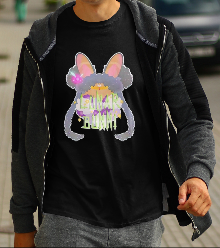 Bunnii Gang Lunar Bunnii Cosmic Ears Vibrant Text Elements T-Shirt