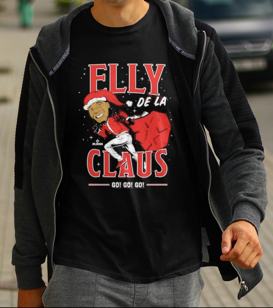 Elly De La Claus Go Go Go Christmas Santa Players T-Shirt