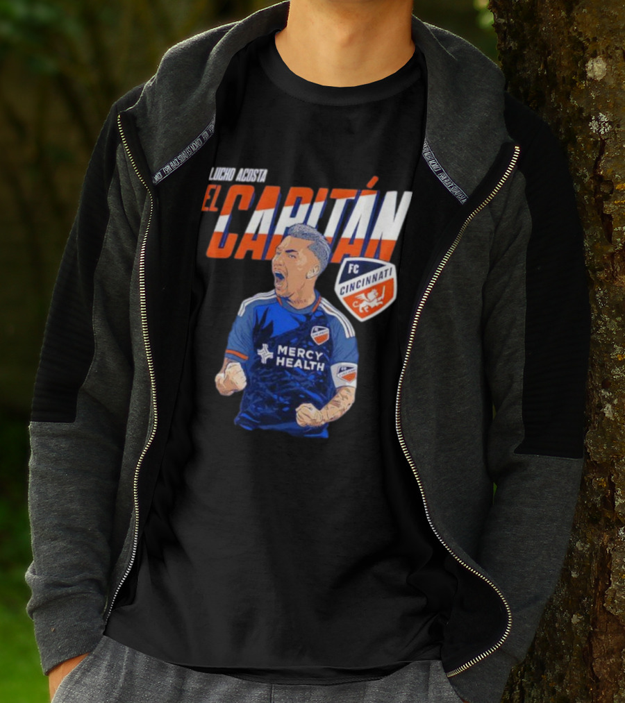 FC Cincinnati Lucho Acosta El Capitan Mercy Health Soccer Captain T-Shirt
