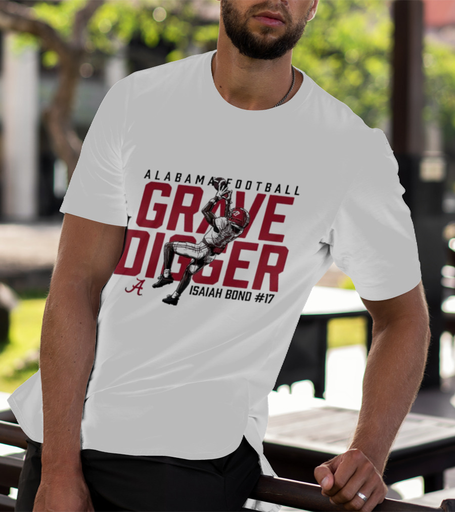 Alabama Football Grave Digger Isaiah Bond #17 T-Shirt