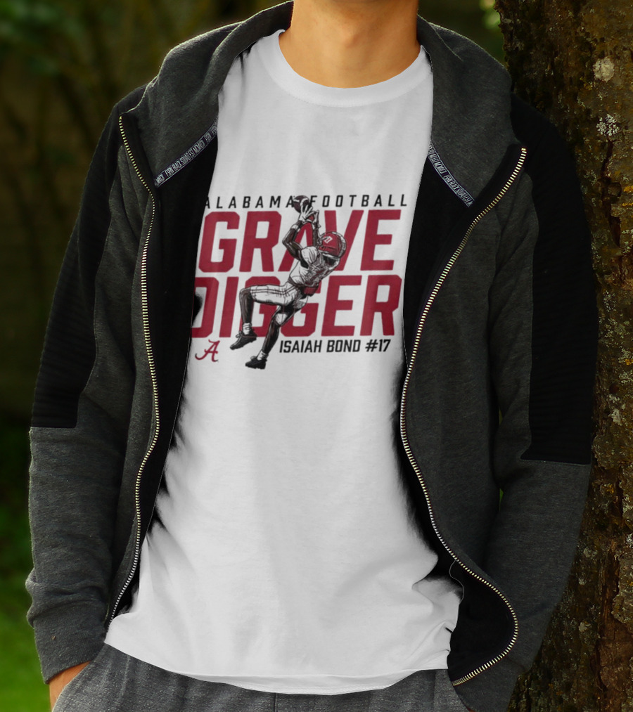 Alabama Football Grave Digger Isaiah Bond #17 T-Shirt