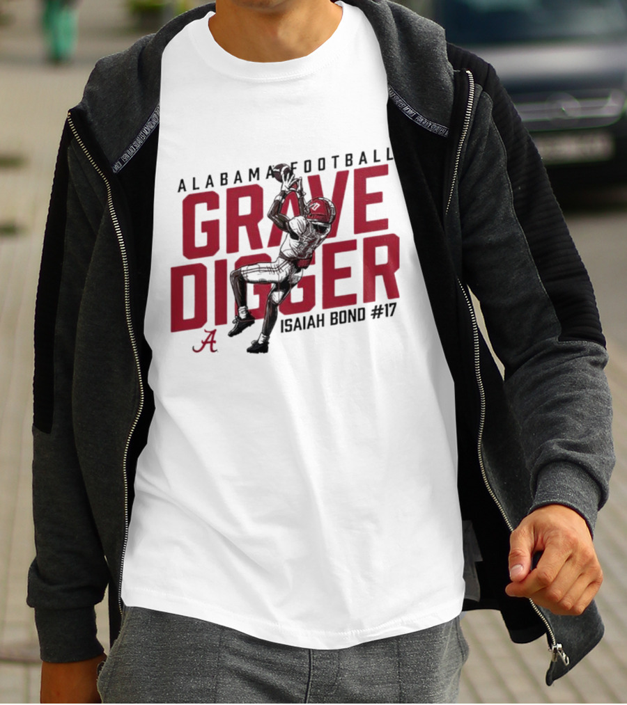 Alabama Football Grave Digger Isaiah Bond #17 T-Shirt