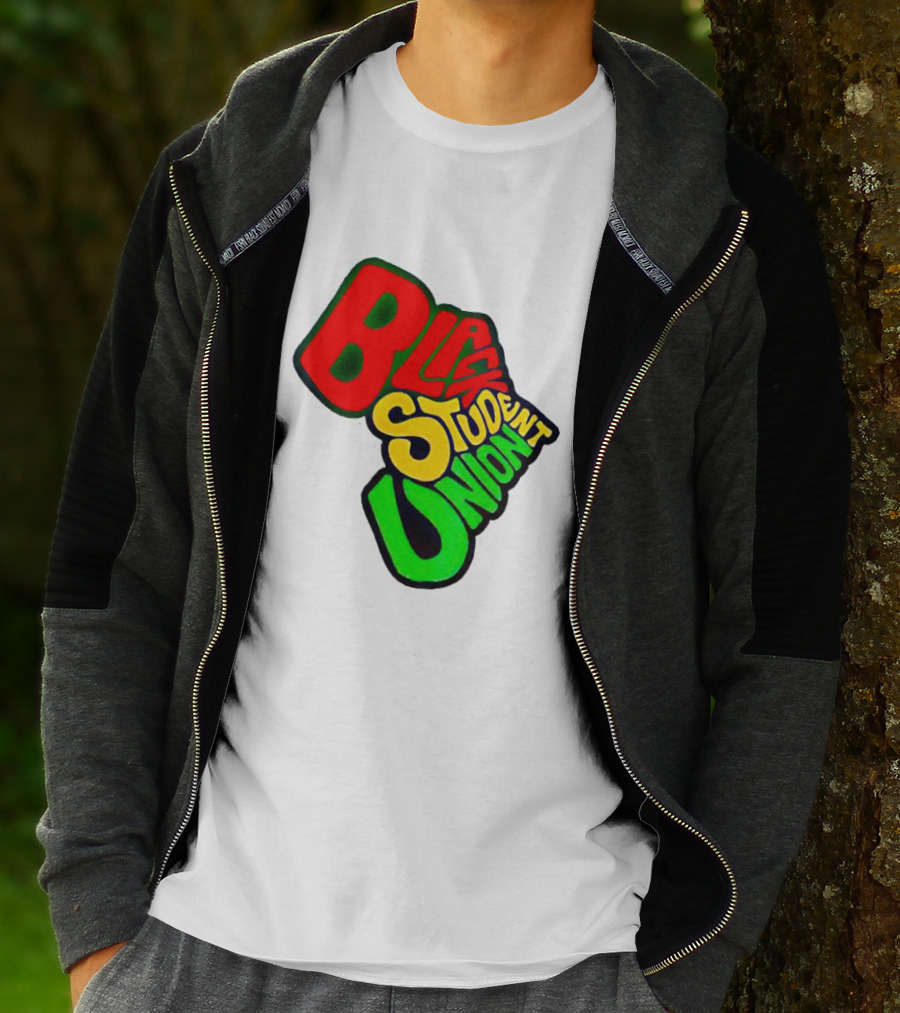 Black Student Union Red Yellow Green Text T-Shirt