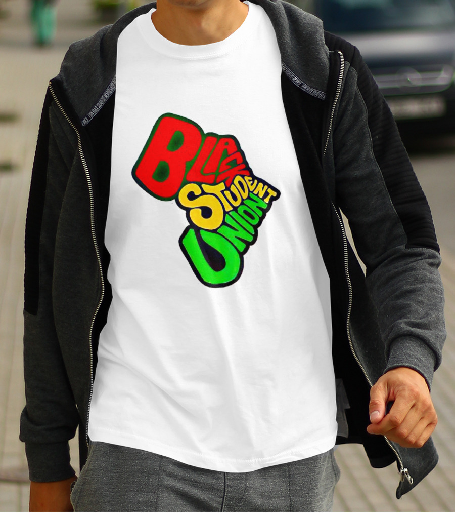 Black Student Union Red Yellow Green Text T-Shirt