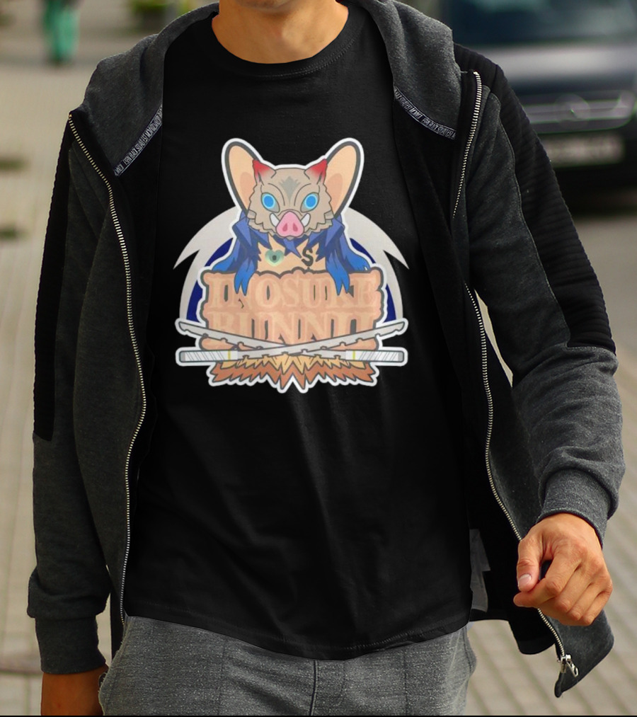 Bunnii Gang Inosuke Bunnii Masked Figure With Dual Swords T-Shirt