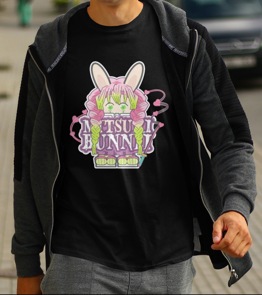 Bunnii Gang Mitsuri Bunnii Cute Pastel Character With Bunny Ears And Heart Details T-Shirt