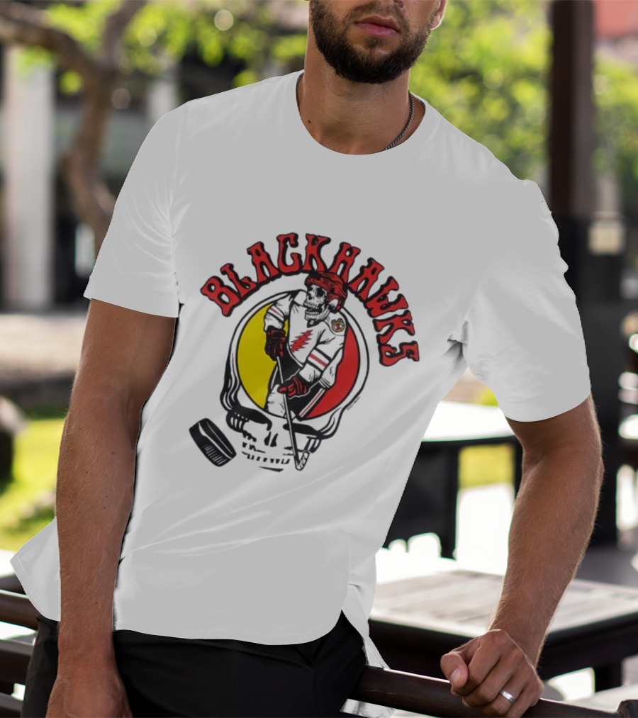 Blackhawks Grateful Dead Hockey Fusion T-Shirt