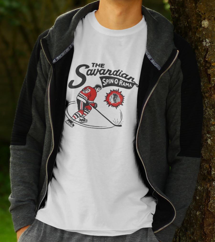 Chicago Blackhawks Savardian Spin-O-Rama Hockey Player Iconic Move T-Shirt