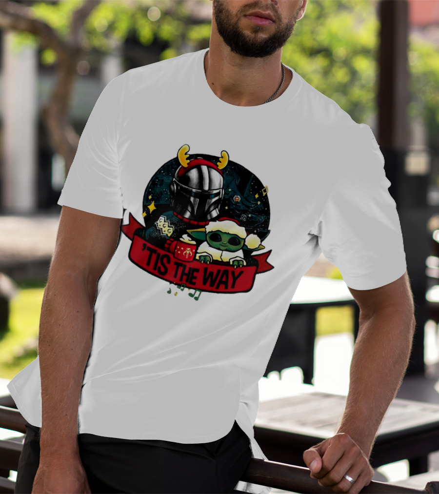 Darth Vader Baby Yoda Mandalorian Tis The Way Christmas T-Shirt