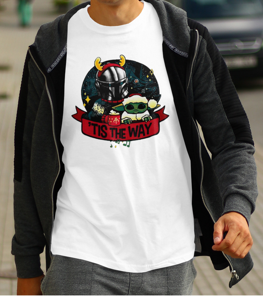 Darth Vader Baby Yoda Mandalorian Tis The Way Christmas T-Shirt