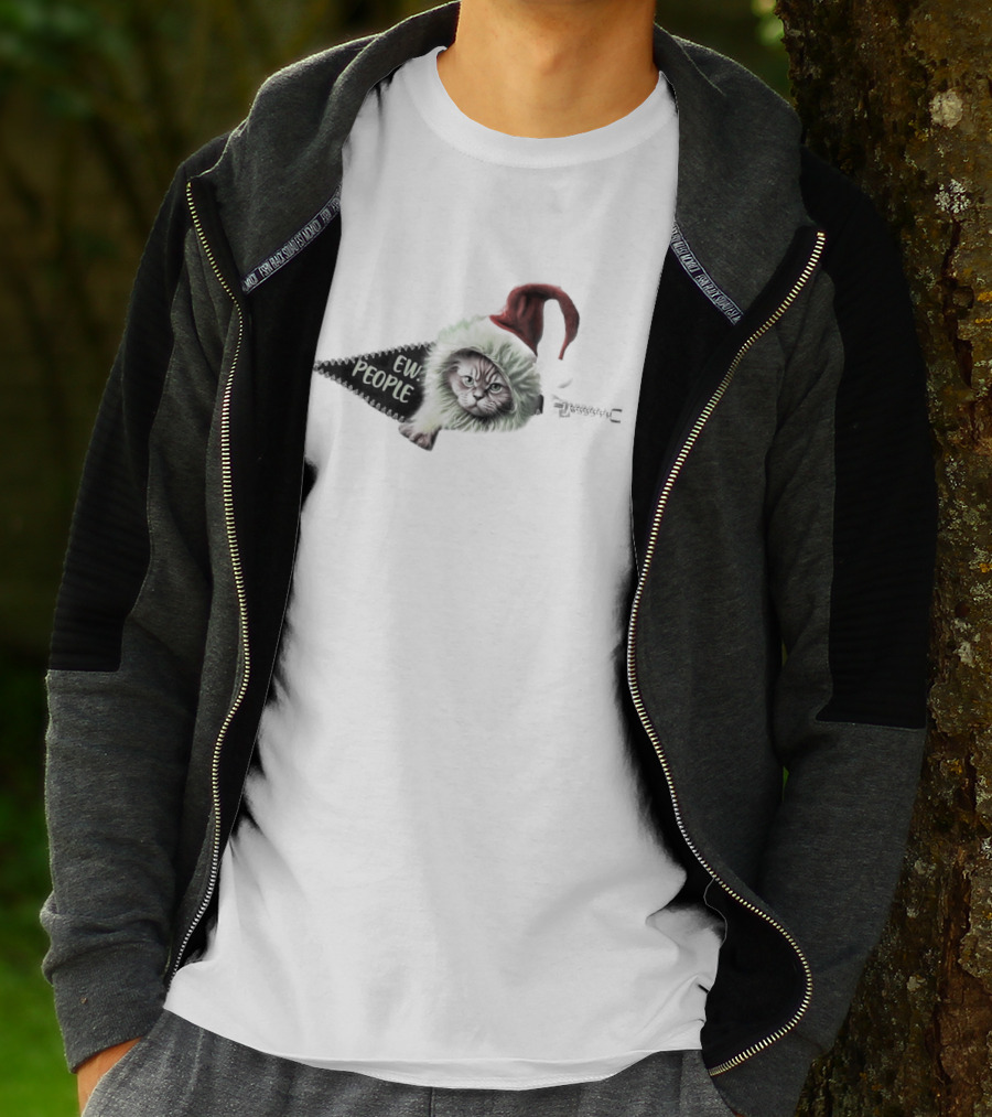 Grinch Cat Ew People Christmas Zipper Hat T-Shirt