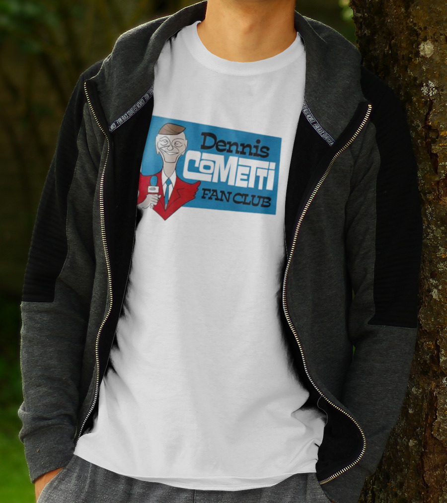 Dennis Cometti Fan Club Cartoon Broadcaster With Microphone T-Shirt