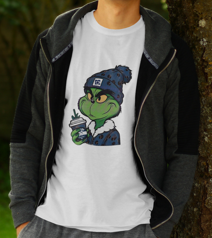 Grinch Boujee Dallas Leopard Print Winter Beanie Coffee Cup Sports T-Shirt