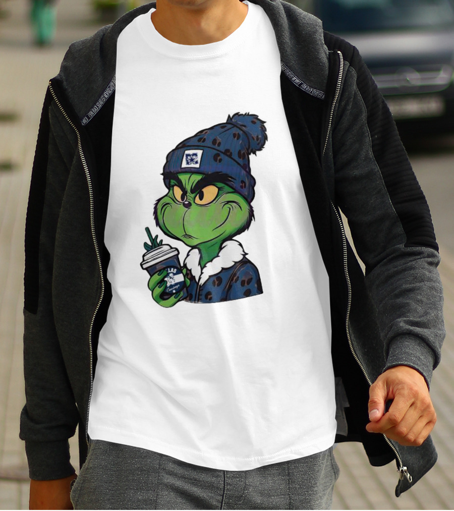 Grinch Boujee Dallas Leopard Print Winter Beanie Coffee Cup Sports T-Shirt