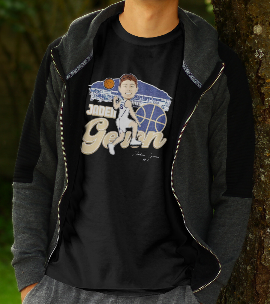 Jaden Geron Montana State Bobcats Basketball Caricature Stadium Scene With Signature T-Shirt