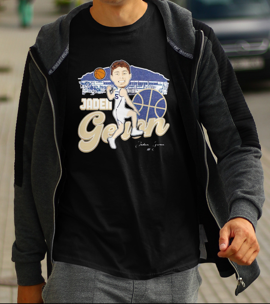 Jaden Geron Montana State Bobcats Basketball Caricature Stadium Scene With Signature T-Shirt