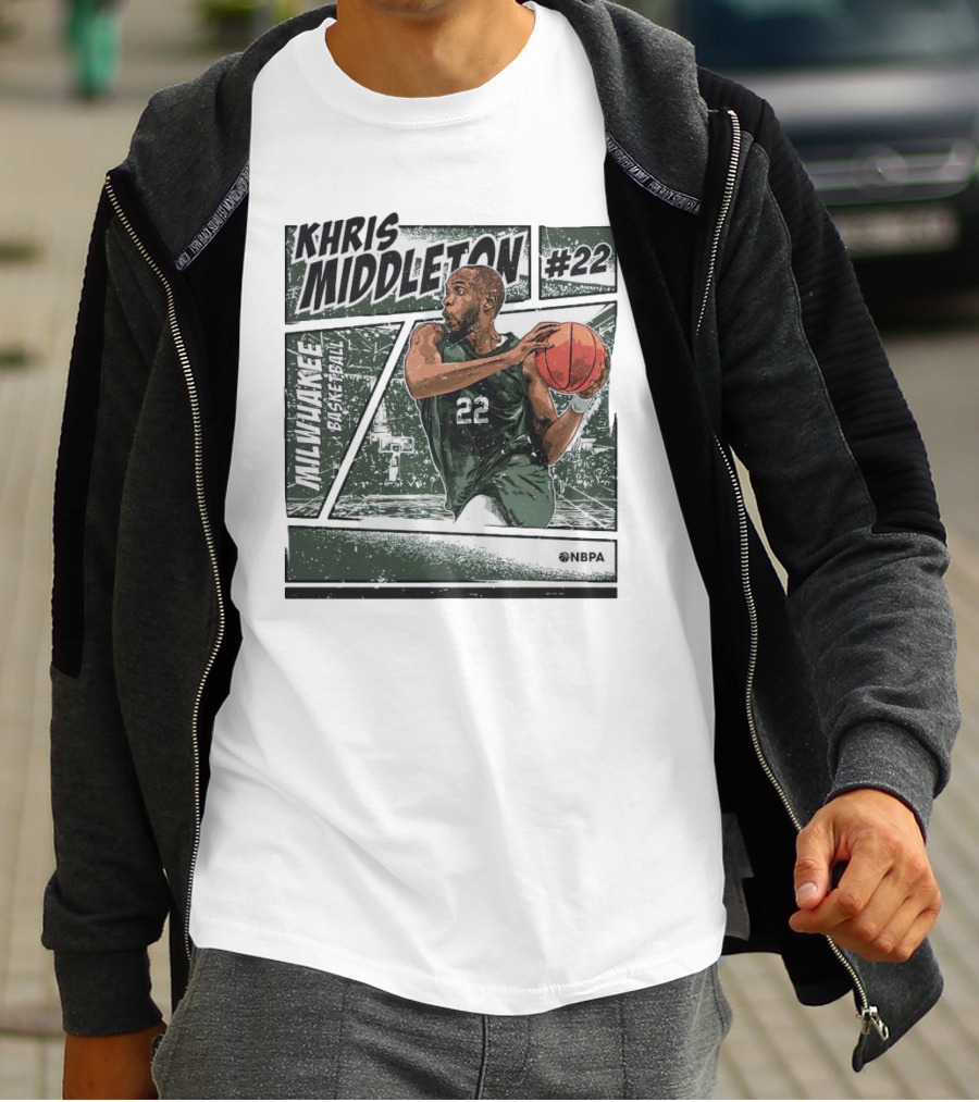 KHRIS MIDDLETON MILWAUKEE BASKETBALL #22 NBPA T-Shirt