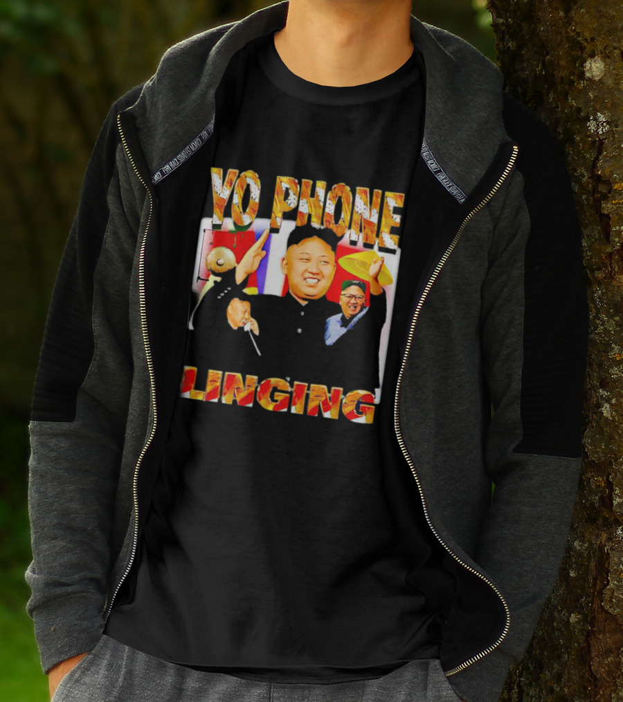 YO PHONE LINGING Kim Jong-un Gongs And Flags T-Shirt