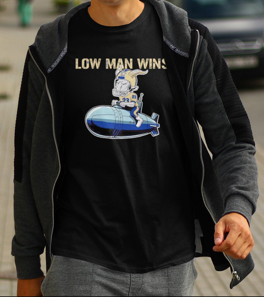 LOW MAN WINS 23 Viking Riding Bomb T-Shirt