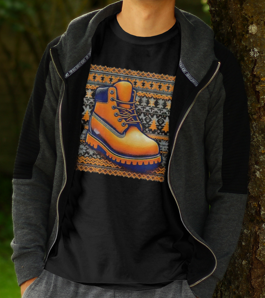 New York Knicks Timbmas Timberland Boot Ugly Christmas T-Shirt