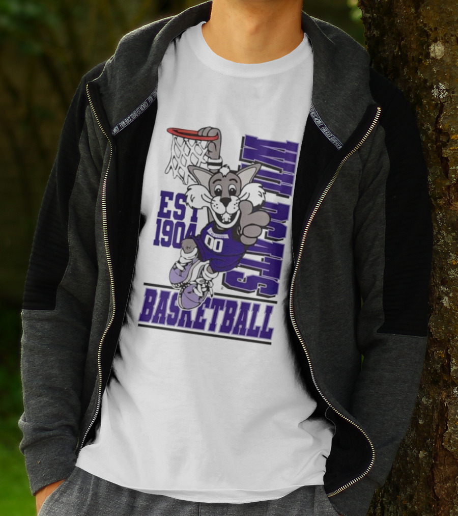 Northwestern Wildcats Basketball Willie Dunk Est 1904 T-Shirt