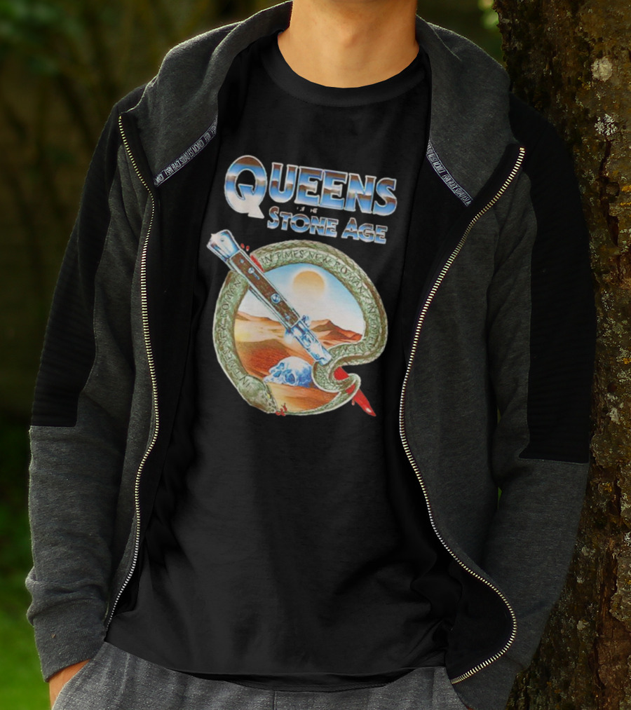 Queens Of The Stone Age Desert Snake Skull T-Shirt