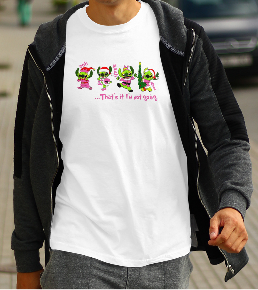 Ooh Aaah Christmas That's It I'm Not Going Pink Santa Stitch T-Shirt