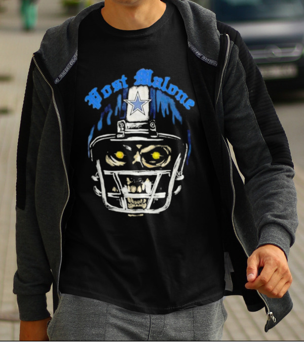 Post Malone Dallas Cowboys Skull Helmet T-Shirt