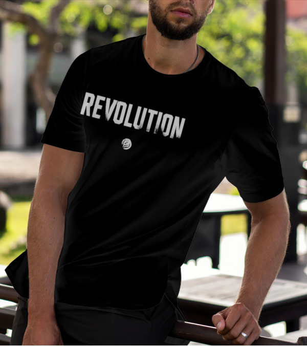Revolutionx Revolution White Text With Circular T-Shirt