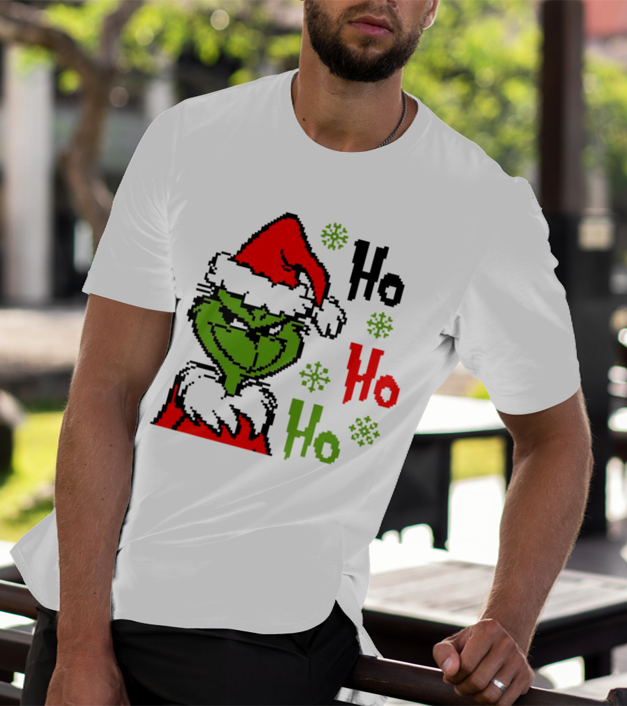 Santa Grinch Ho Ho Ho Merry Christmas T-Shirt