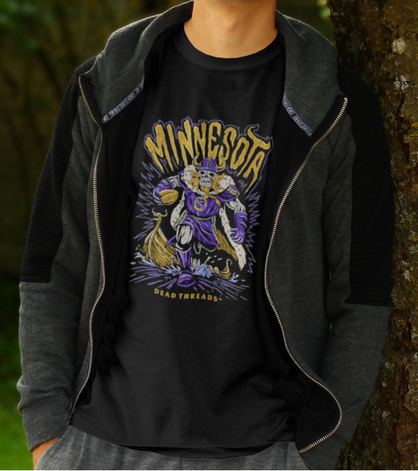 Minnesota Skeleton Viking Football Dead Threads T-Shirt