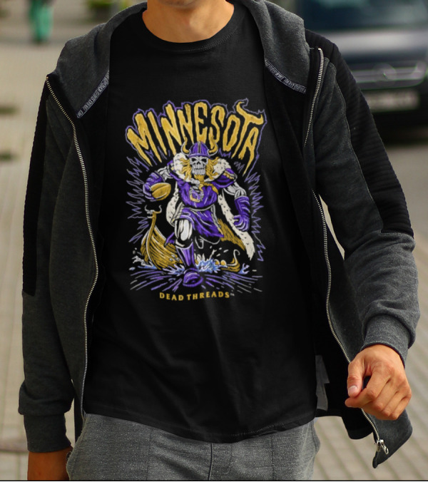 Minnesota Skeleton Viking Football Dead Threads T-Shirt
