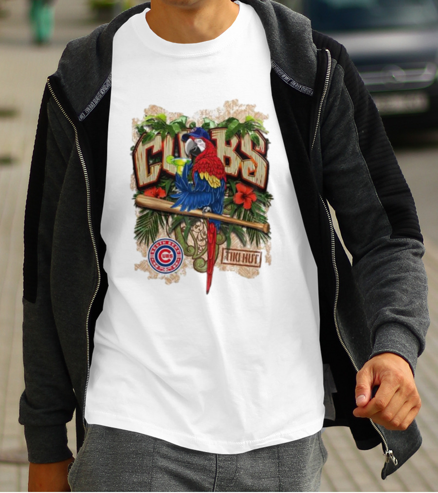 Cubs Parrot Tiki Hut South Bend Cubs Logo Tropical Baseball T-Shirt