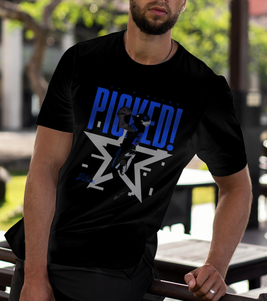 Daron Bland Picked Star Signature Football Catching Action T-Shirt