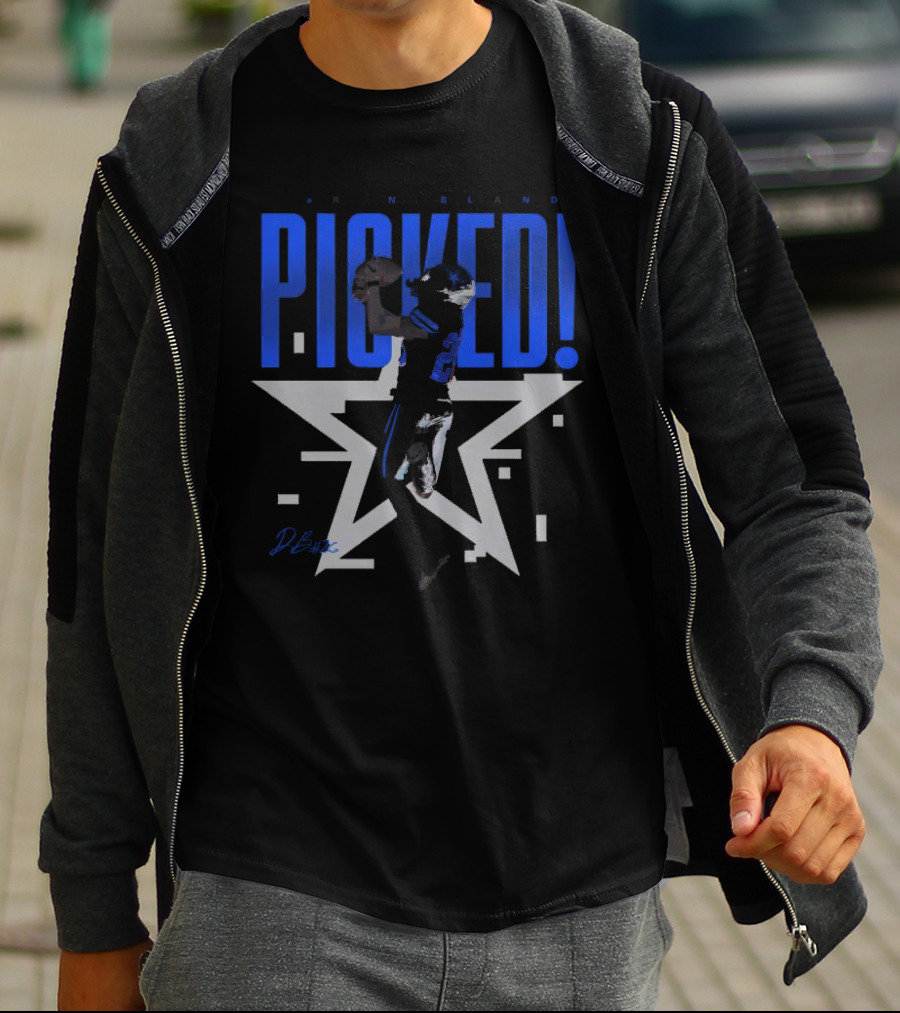 Daron Bland Picked Star Signature Football Catching Action T-Shirt
