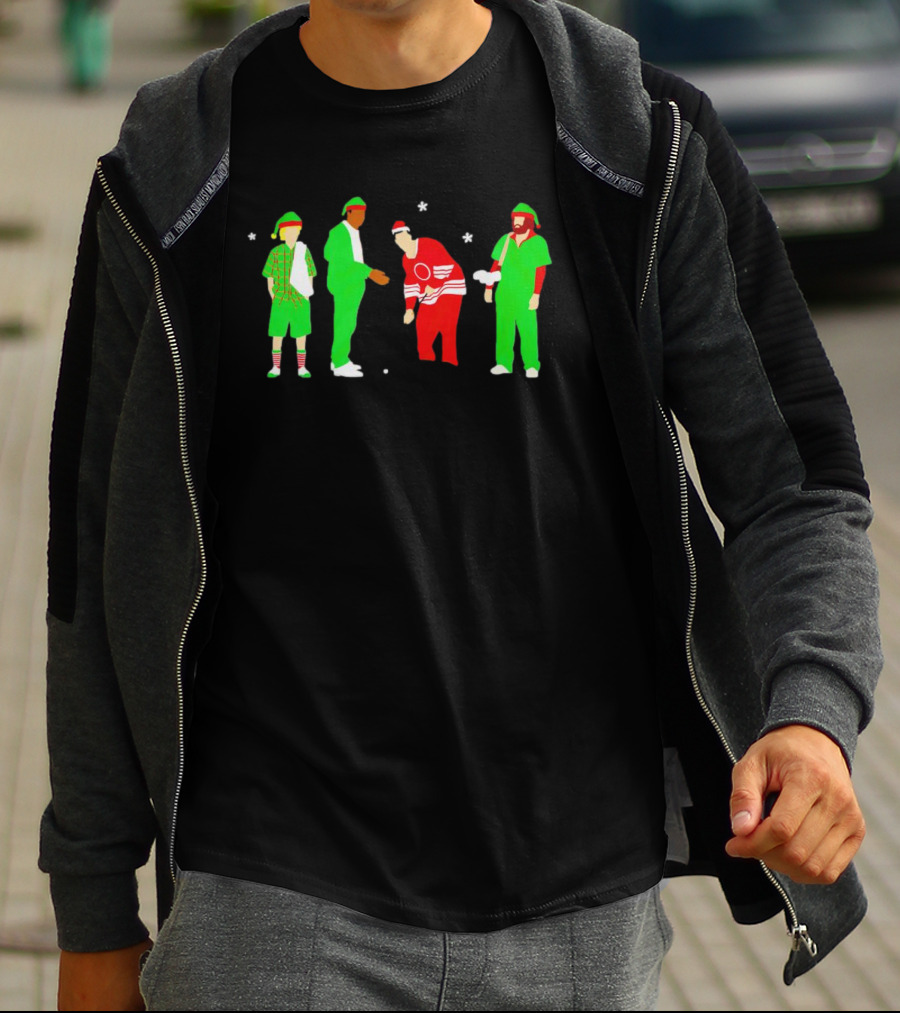 Happy Golf Christmas Golfers In Festive Outfits T-Shirt