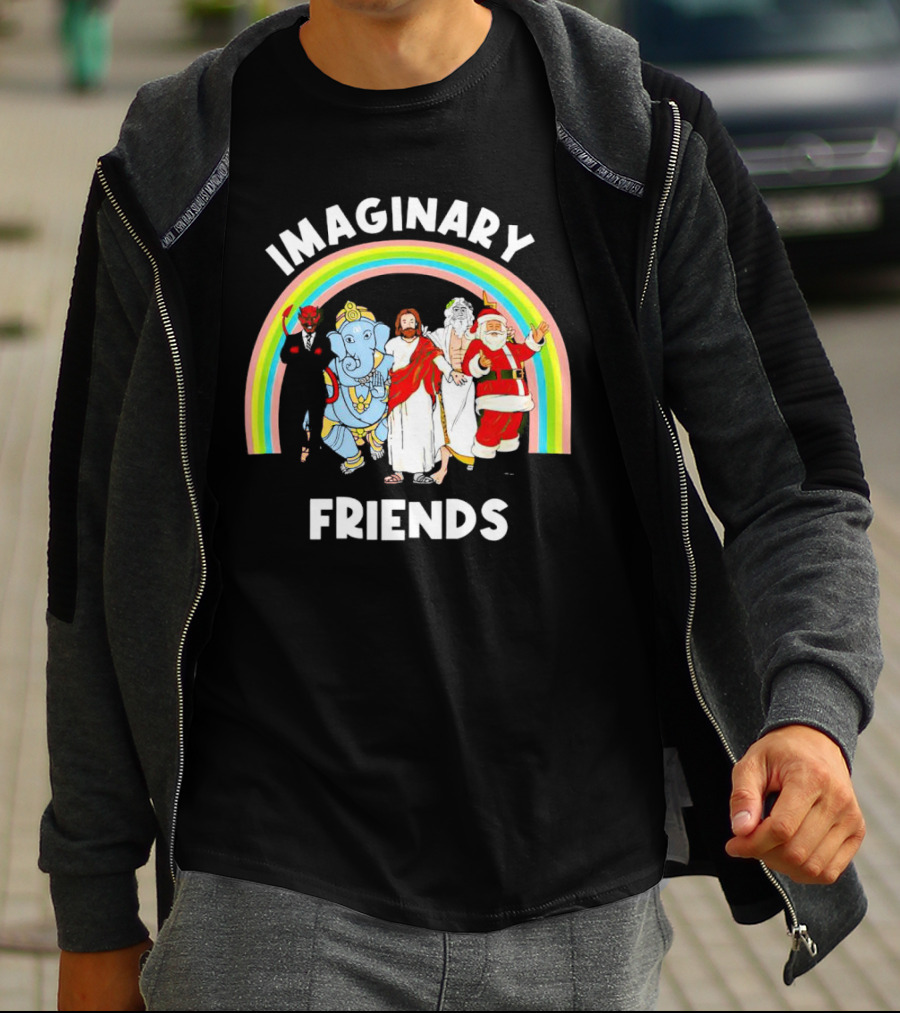 IMAGINARY FRIENDS Rainbow Santa Jesus Ganesh Greek God Devil T-Shirt
