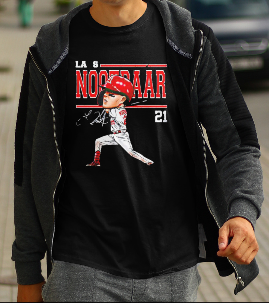Lars Nootbaar St. Louis Baseball Cartoon Signature 21 T-Shirt