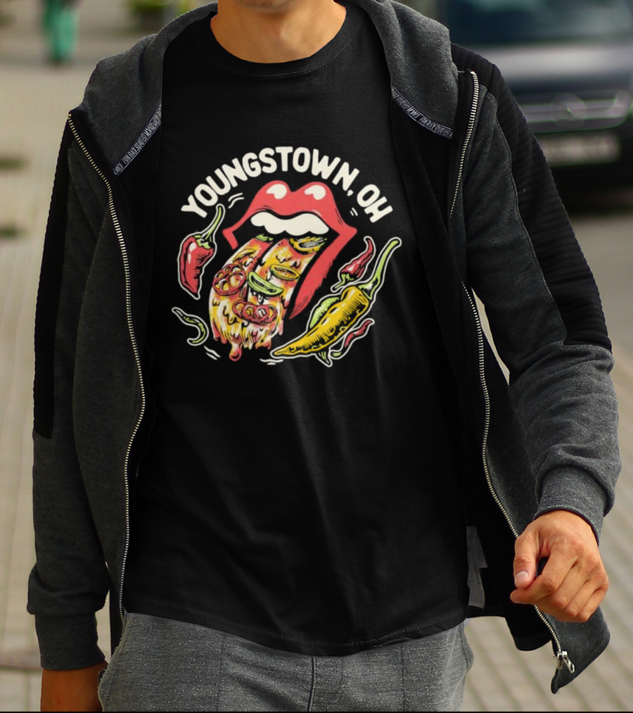 Youngstown OH Spicy Lips With Peppers And Pizza T-Shirt
