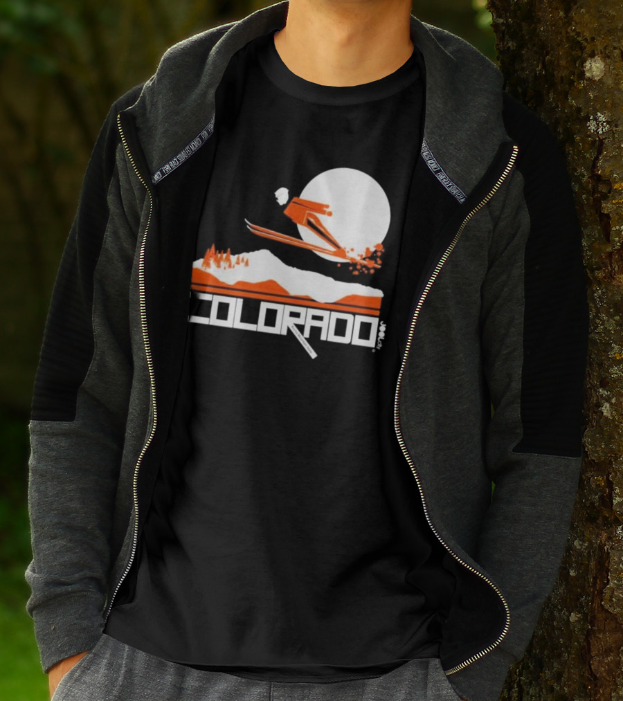 Colorado Skiing Adventure Under Full Moon T-Shirt