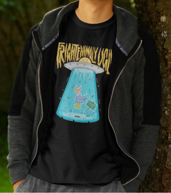 Frighteningly Ugly UFO Duck Abduction T-Shirt