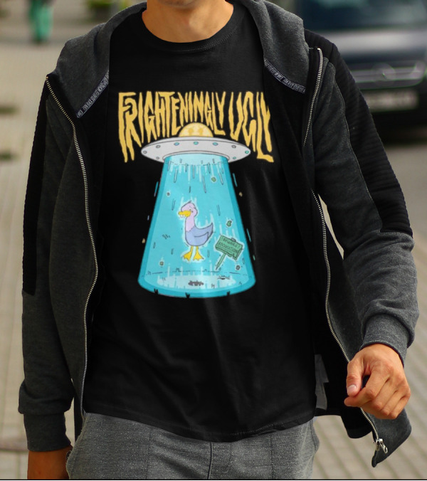 Frighteningly Ugly UFO Duck Abduction T-Shirt