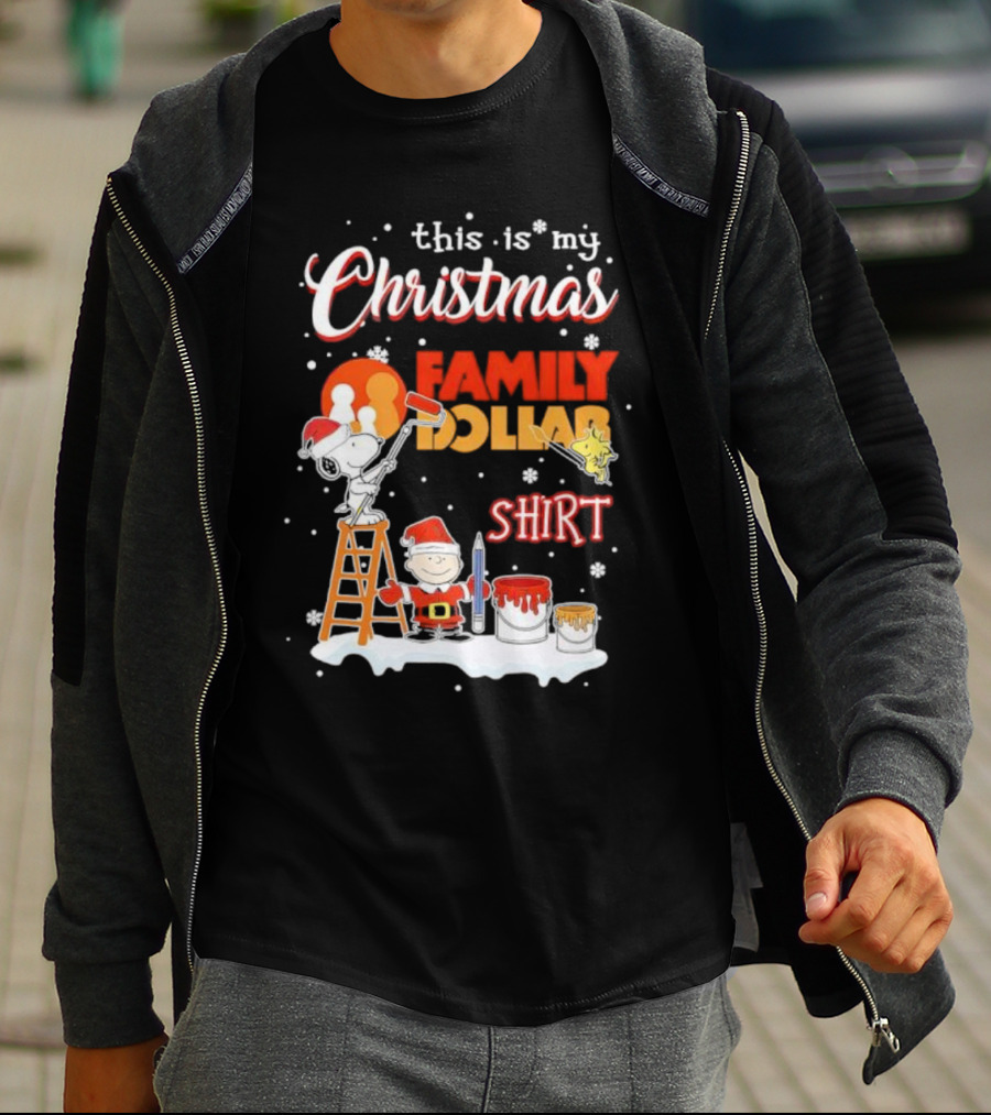 This Is My Christmas Family Dollar Snoopy Charlie Painting T-Shirt
