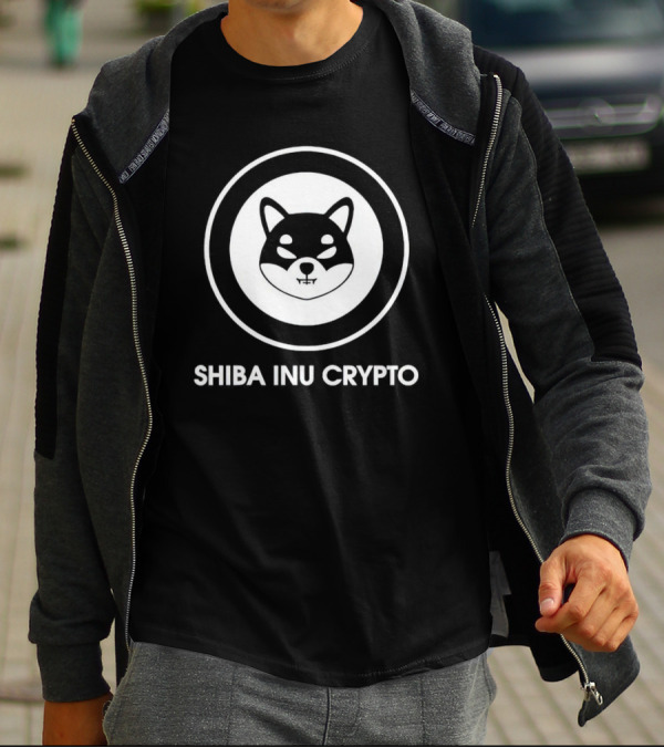 Shiba Inu Crypto Dog Meme Coin Logo Circle Emblem T-Shirt