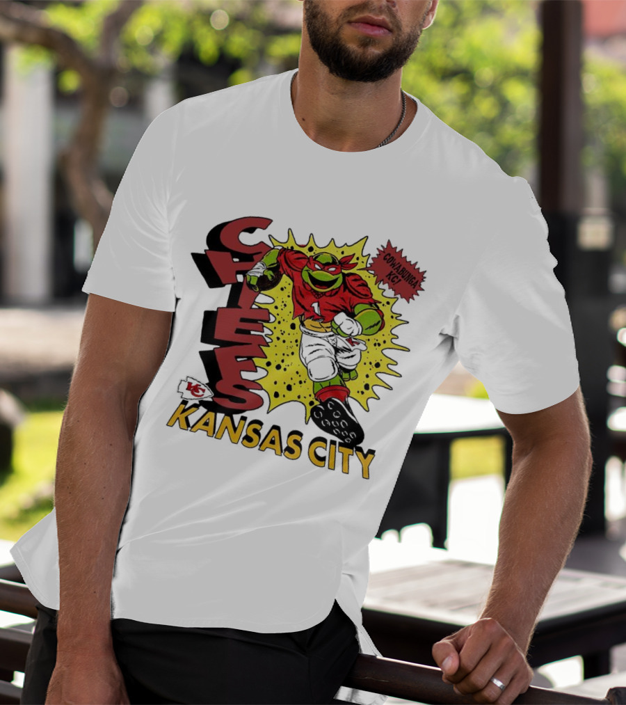 Cowabunga KC Teenage Mutant Ninja Turtles Raphael Kansas City Chiefs T-Shirt