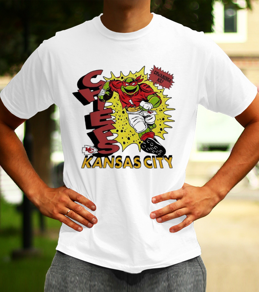 Cowabunga KC Teenage Mutant Ninja Turtles Raphael Kansas City Chiefs T-Shirt