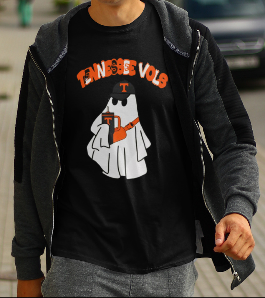 TENNESSEE VOLS GHOST WITH HAT AND DRINK T-Shirt