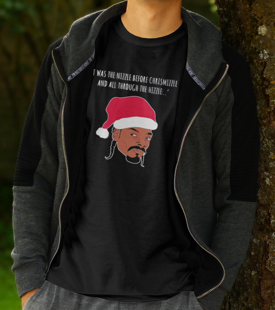 'Twas The Nizzle Before Chrismizzle Santa Drawing T-Shirt